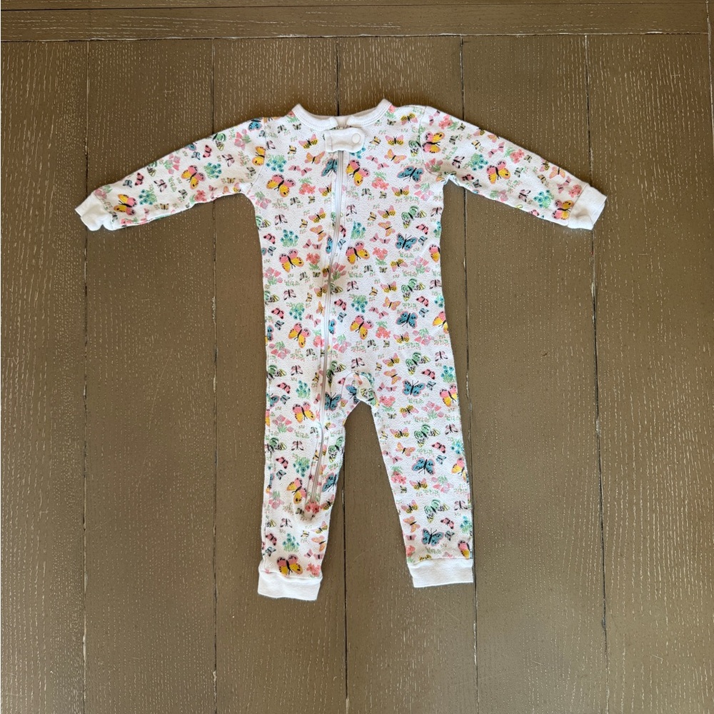 Mon Petit Baby Girls’ Long-Sleeve Spring Floral Footless Sleeper • Size 18M